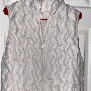 White puffer vest